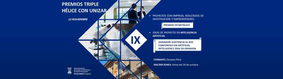Premios del Concurso elevator Pitch Triple Hélice con Unizar